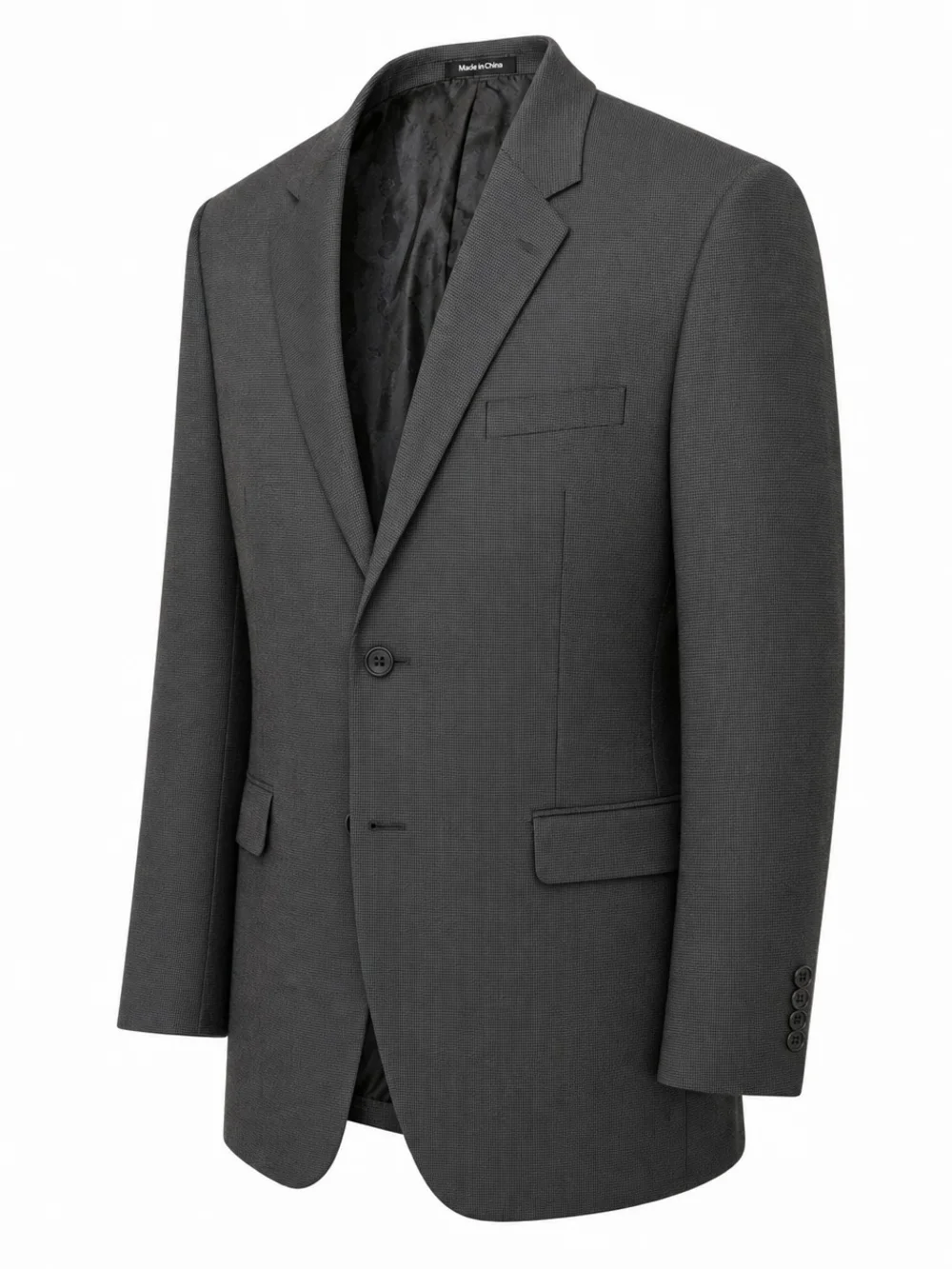 Van Heusen Men's 48R Blazer Two-Button Micro-Check Suit Jacket Grey Brown‎